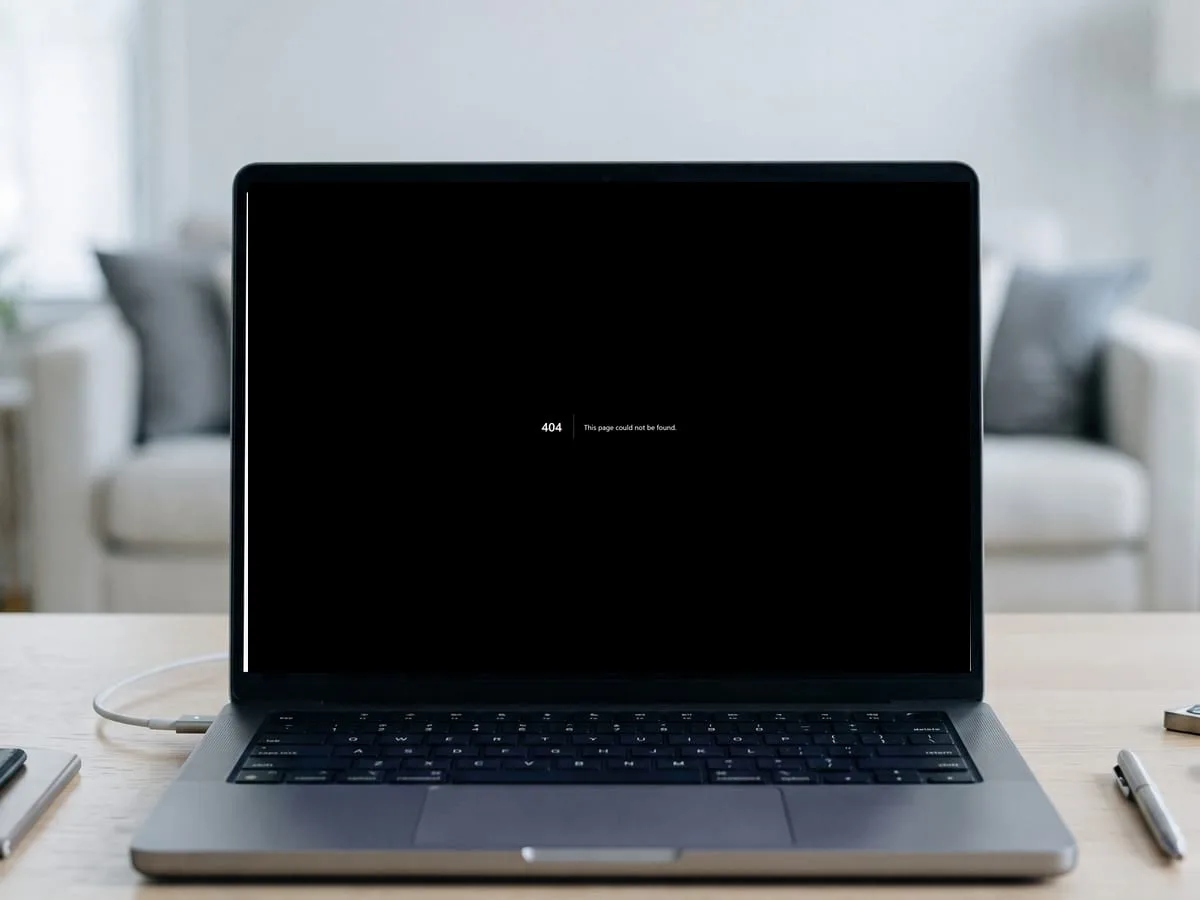 A laptop on a desk with a salon booking page open on the screen